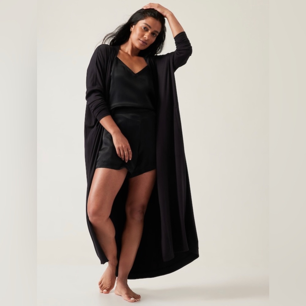 Athleta Modal Maxi Robe L/XL Black